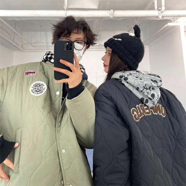 予約販売】キルティングジャケット アウター ショート丈 ワッペン