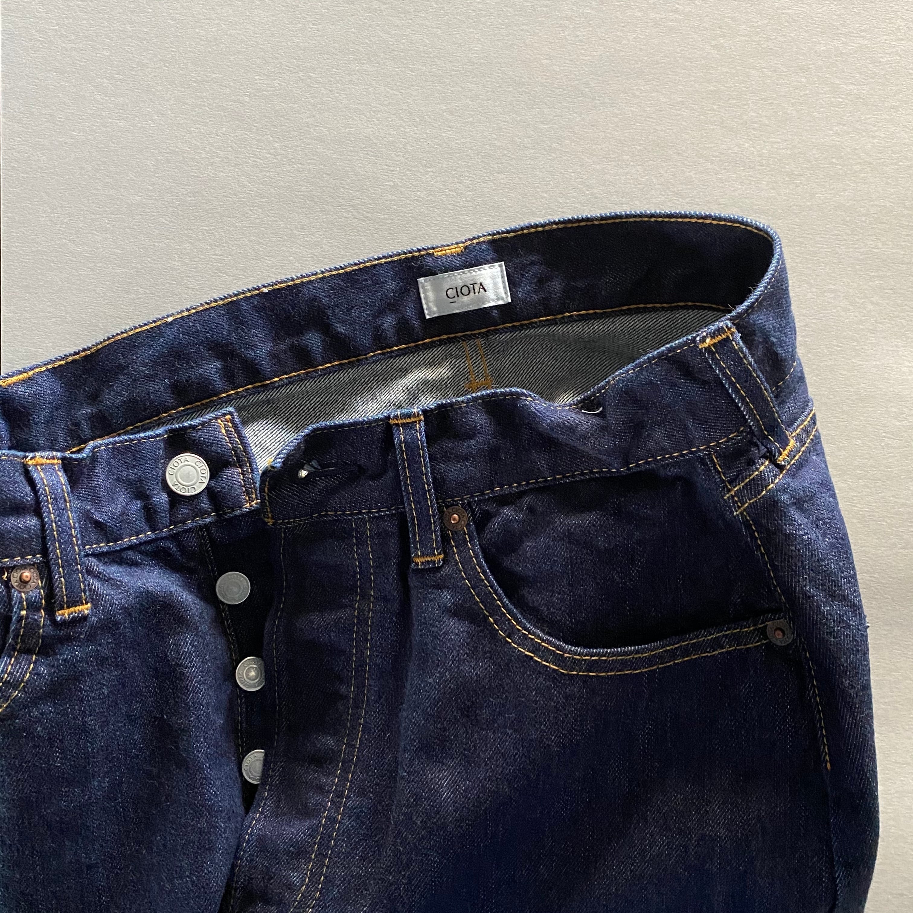 CIOTA｜本藍スビンコットン 13.5oz ストレートデニム Navy(ONE WASH