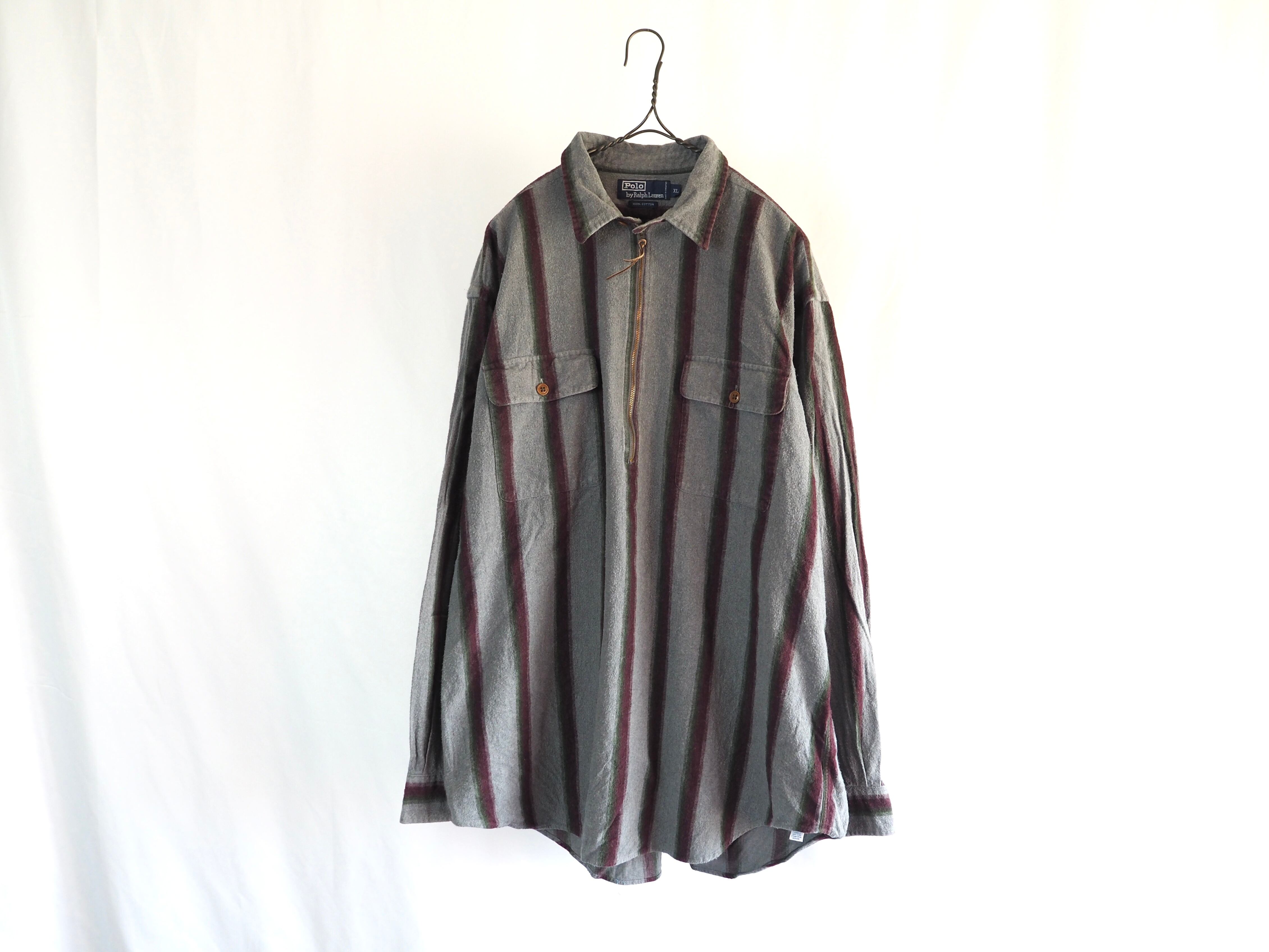 1990's Polo by Ralph Lauren ハーフジップ ネルシャツ XL