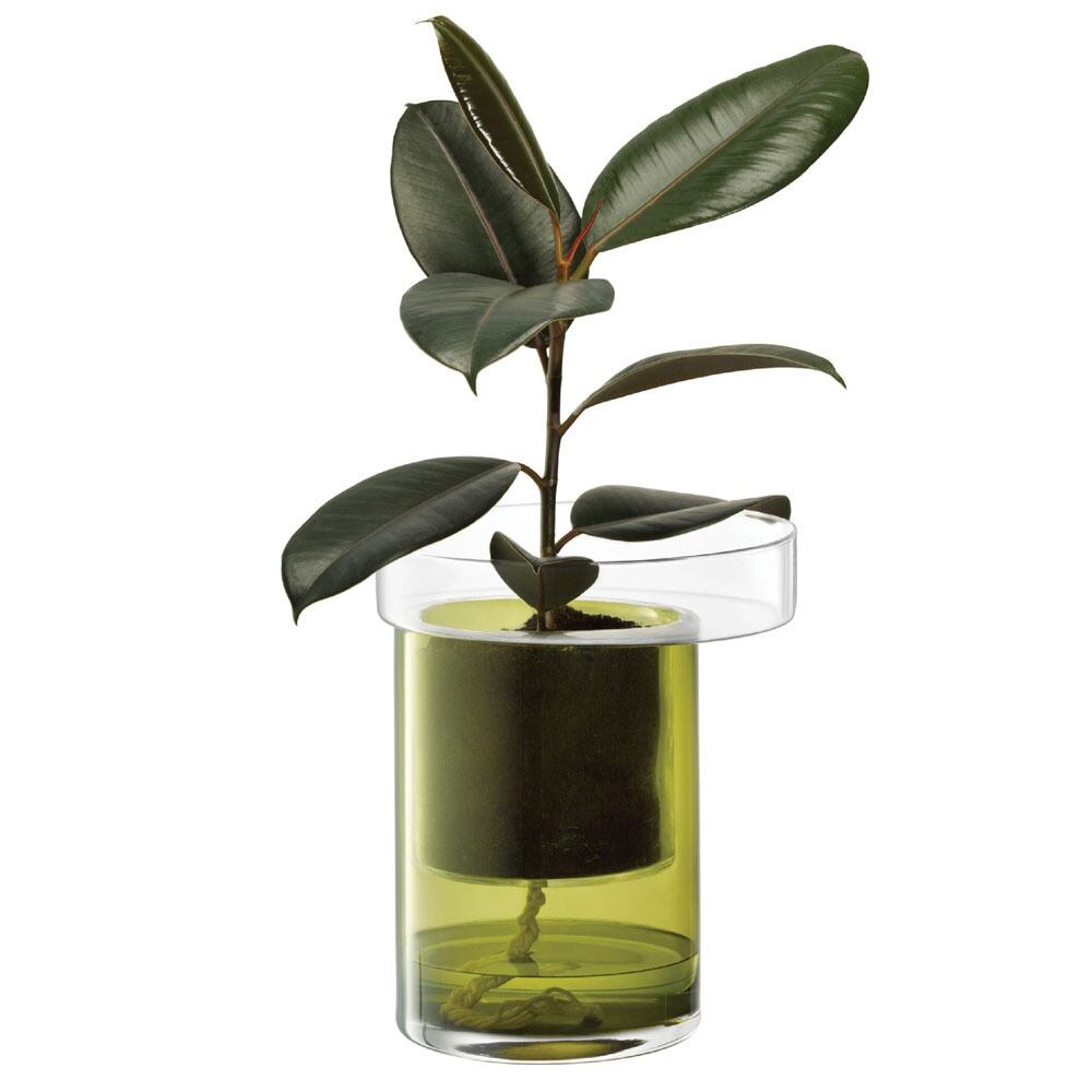 LSA エルエスエー ガラス プランター Balcony Self Watering Planter G1767-27-414 オリーブグリーン LBD02 / 花器 花瓶 フラワーベース ガラス自己給水