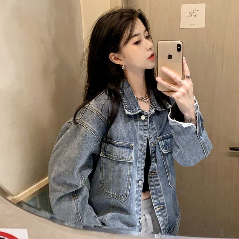 ジャケット スプリングオータムルーズスタイル ストリート 春物 秋物 試着室38396509237