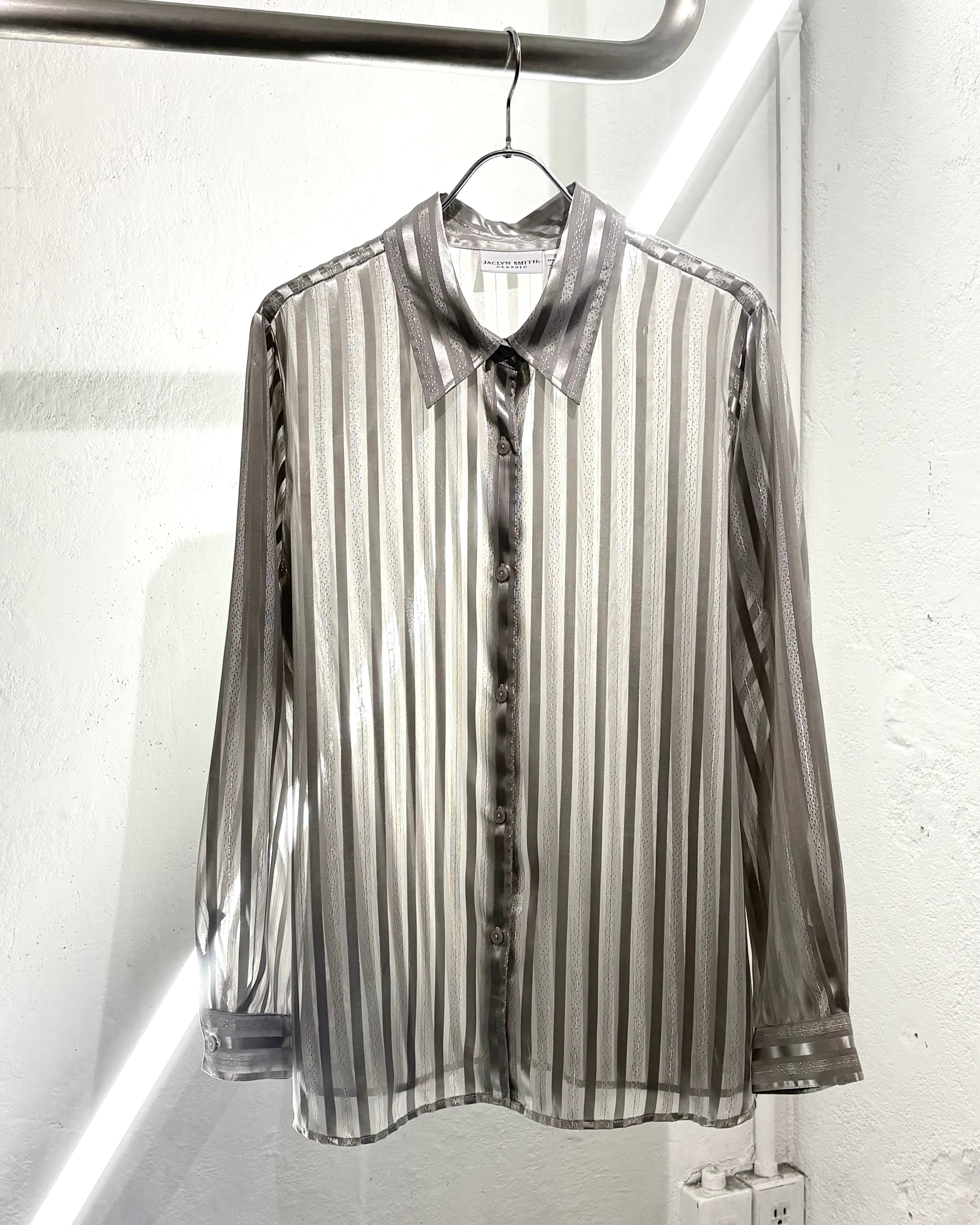 00s JACLYN SMITH "Silver" See-through L/S Shirt