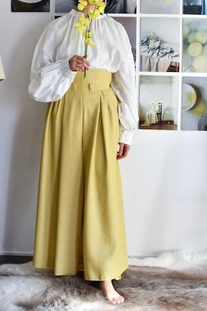 AKIRAFURUKAWA highwaist wide pants yellow