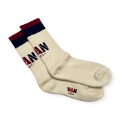 未使用品 保管品 VAN JAC ヴァンヂャケット ロゴ入り ライン ソックス 靴下 サイズ 24-26 /ホワイト×ネイビー×レッド