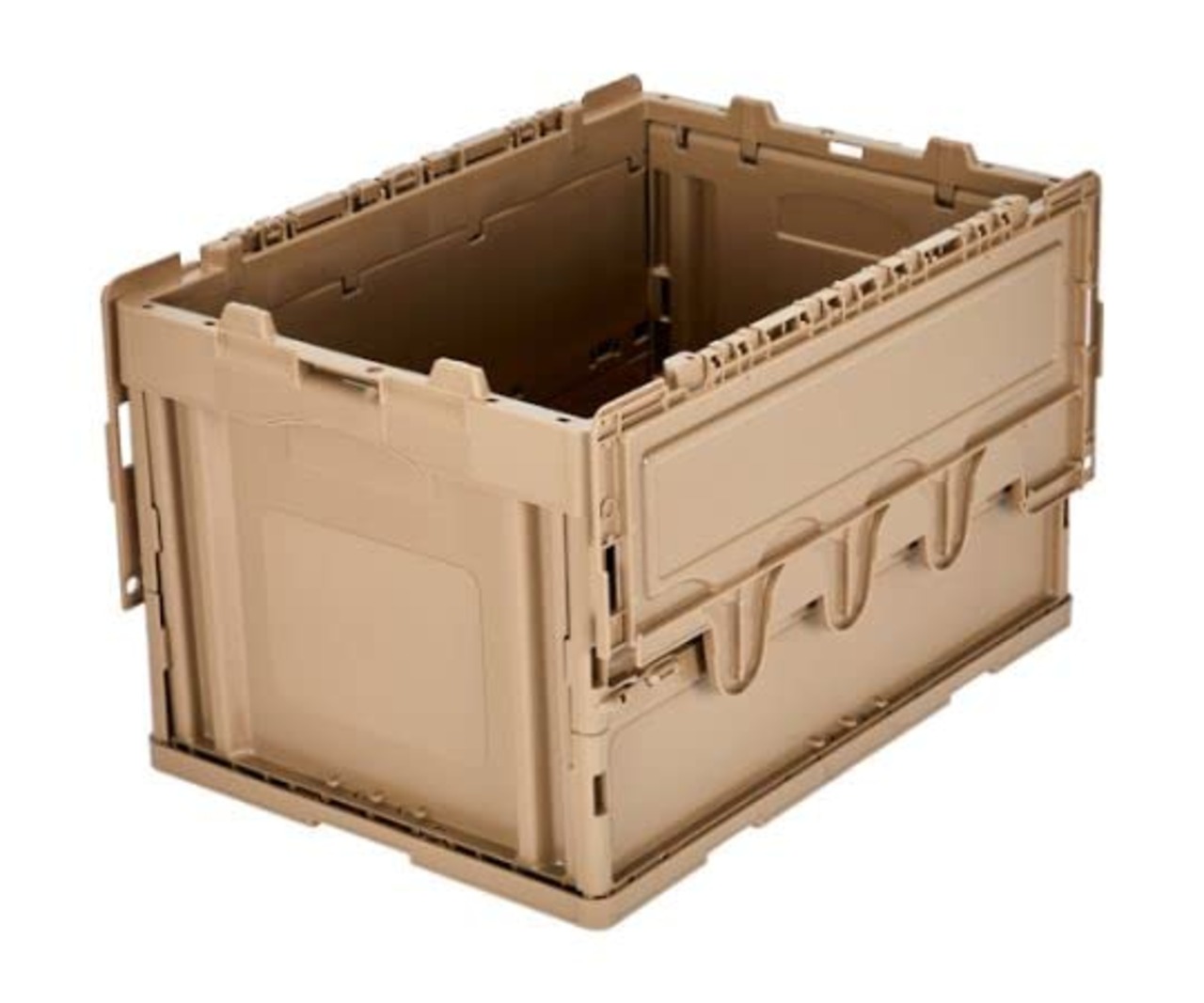 トラスコ中山(TRUSCO) 蓋つき折りたたみコンテナ コヨーテ ベージュ 50L CT50-CYT