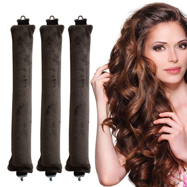 新品ラバーカール神器3本フック无热ヘアアイロン大波髪巻き工具睡眠カール