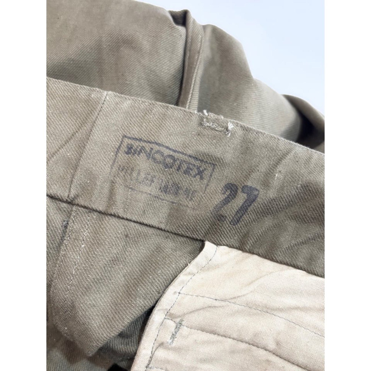 50s FRENCH ARMY M-47 "EARLY MODEL" FIELD TROUSERS Size W37.5L28