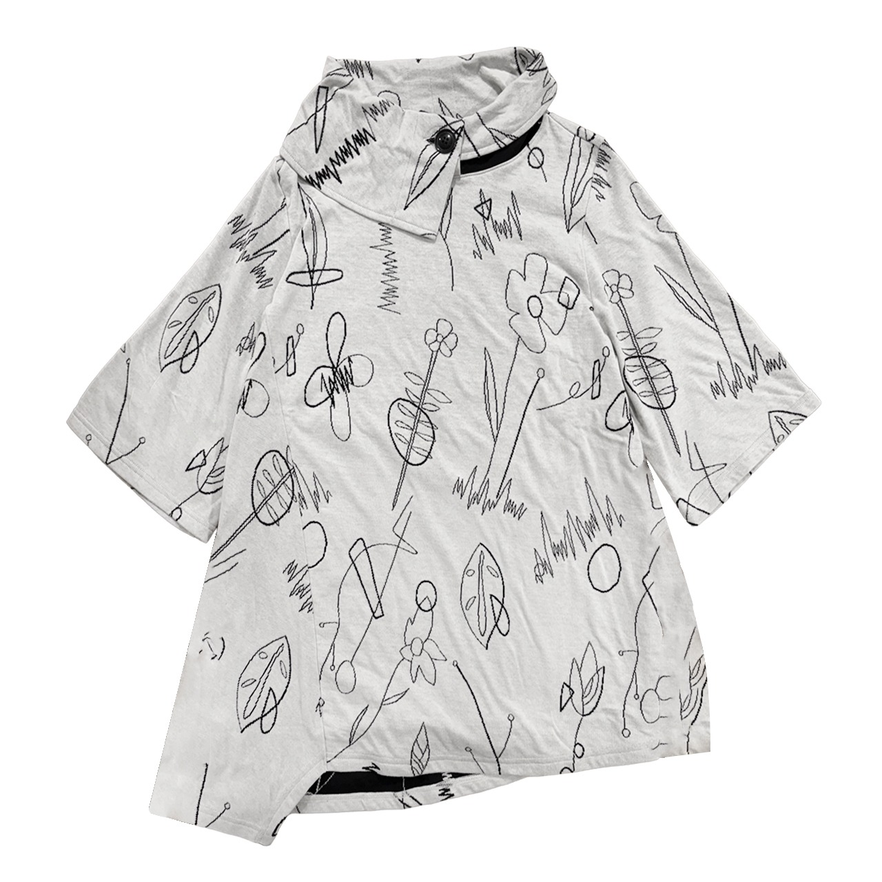 【最新作】ラフスケッチWジャガード デザインチュニック【260-3206】Double Jacquard Design Tunic