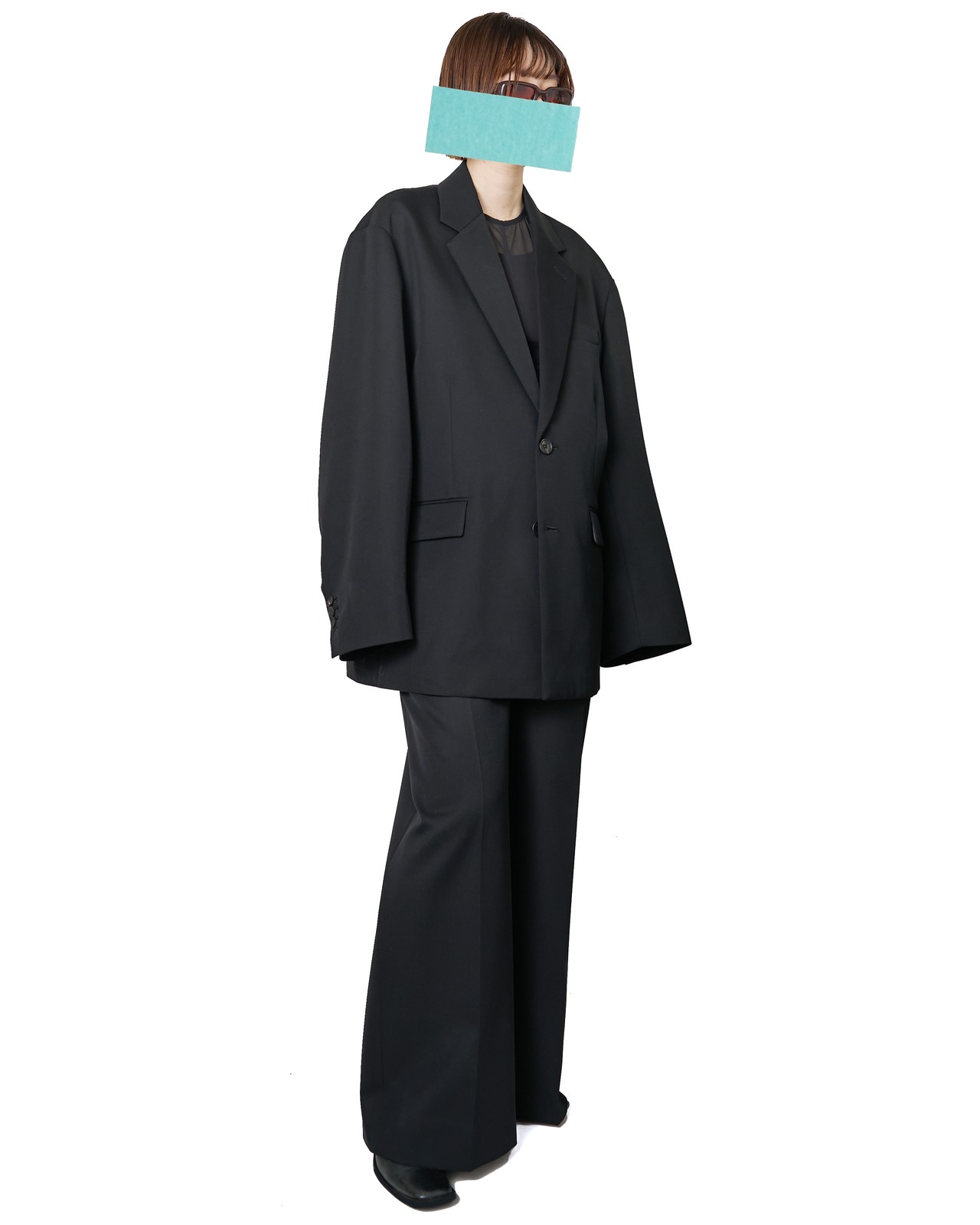 ssstein "WOOL KERSEY OVERSIZED SINGLE BREASTED JACKET〔BLACK〕"