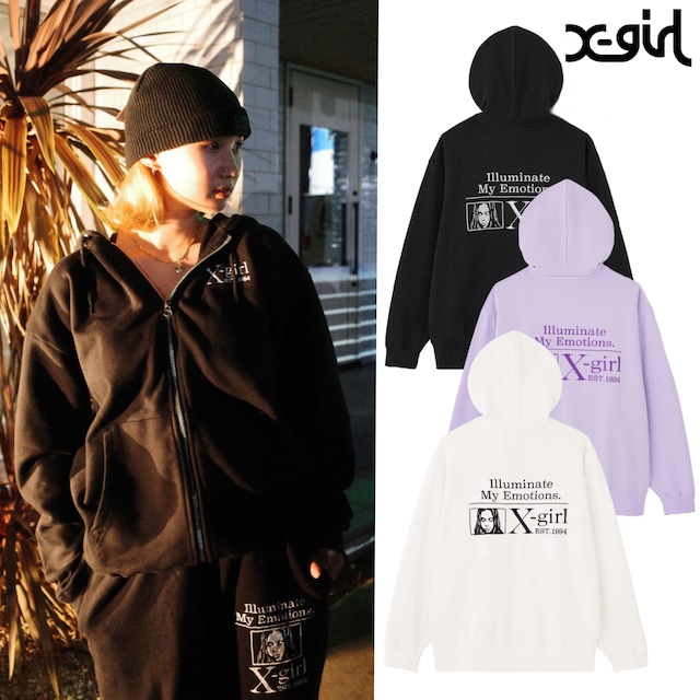 【X-girl】MY EMOTIONS ZIP UP SWEAT HOODIE 【エックスガール】