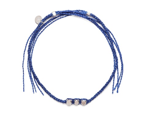 Brass Beads Misanga/Blue×Silver (Gold/Silver)(Bracelet/Anklet)[真鍮ビーズミサンガ]