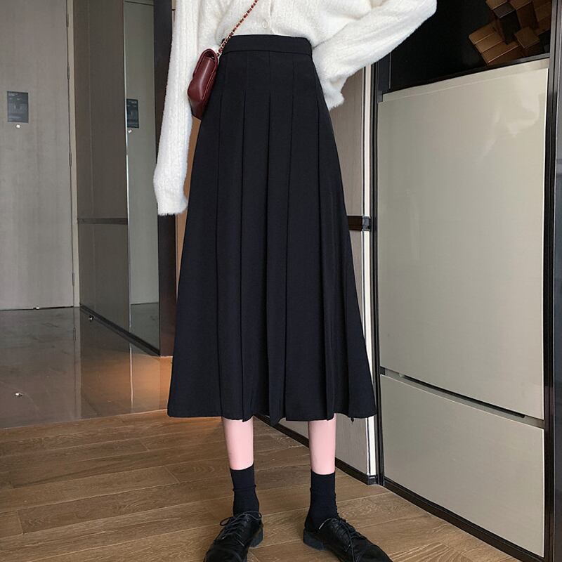 ウェストスリムスカート スプリングプリーツオータムレディース 春物 秋物 試着室24002982776