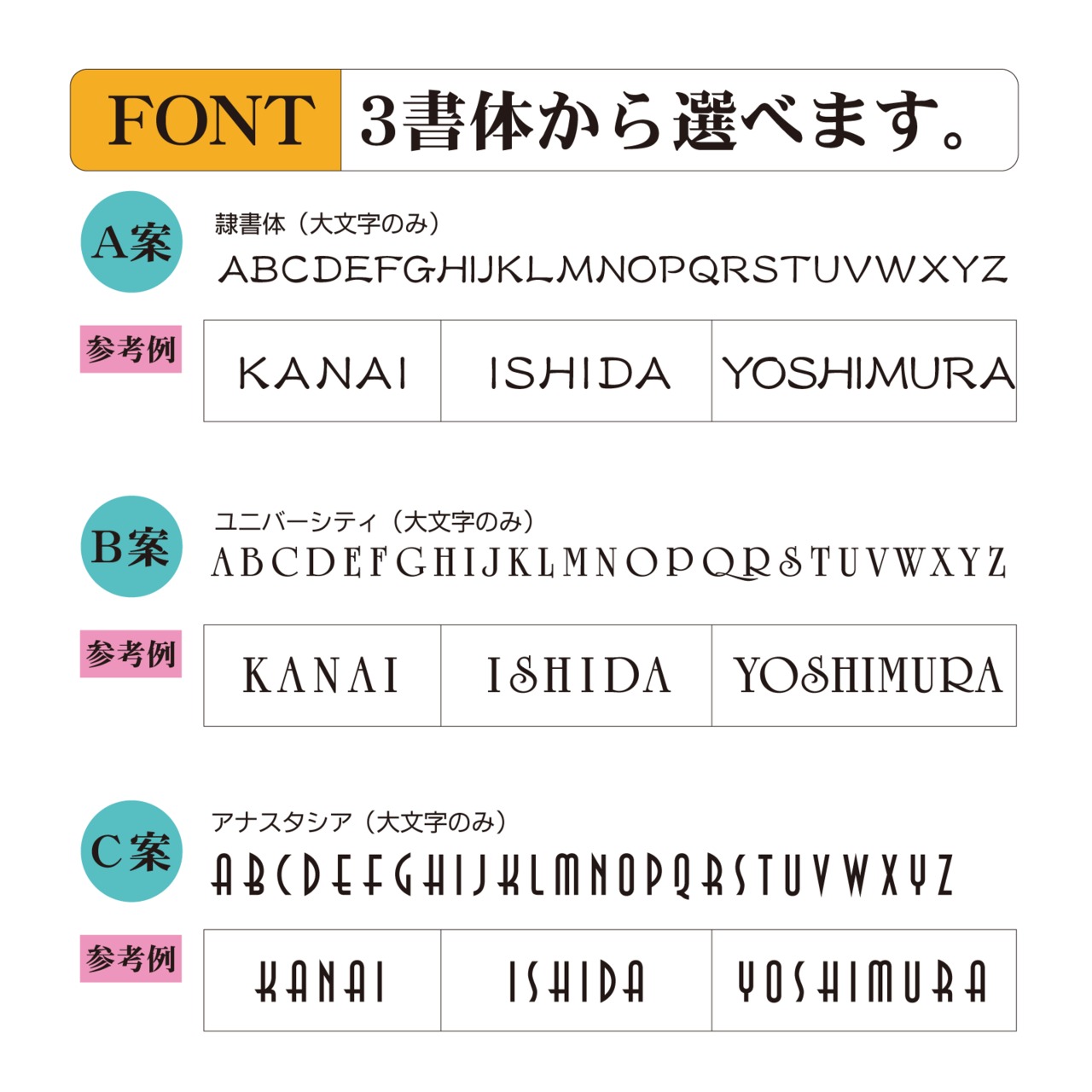 表札 ステンレス切り文字表札-クラシック HIK-07