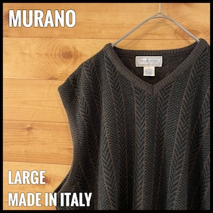 【MURANO】イタリア製 ベスト プルオーバー  柄物 総柄 オールパターン ITALY EU古着 ヨーロッパ古着