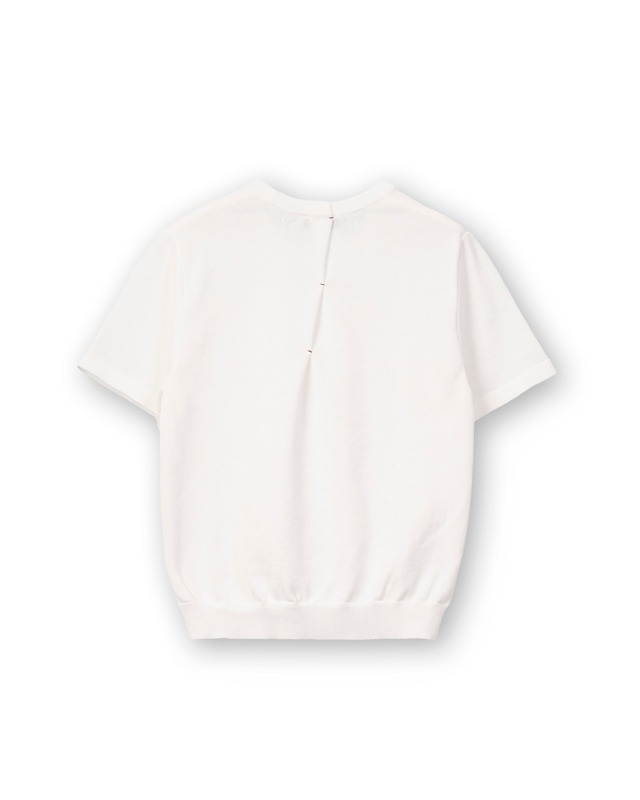 TAN/26SS-1 COMPACT KNITTED TEE OFF WHITE