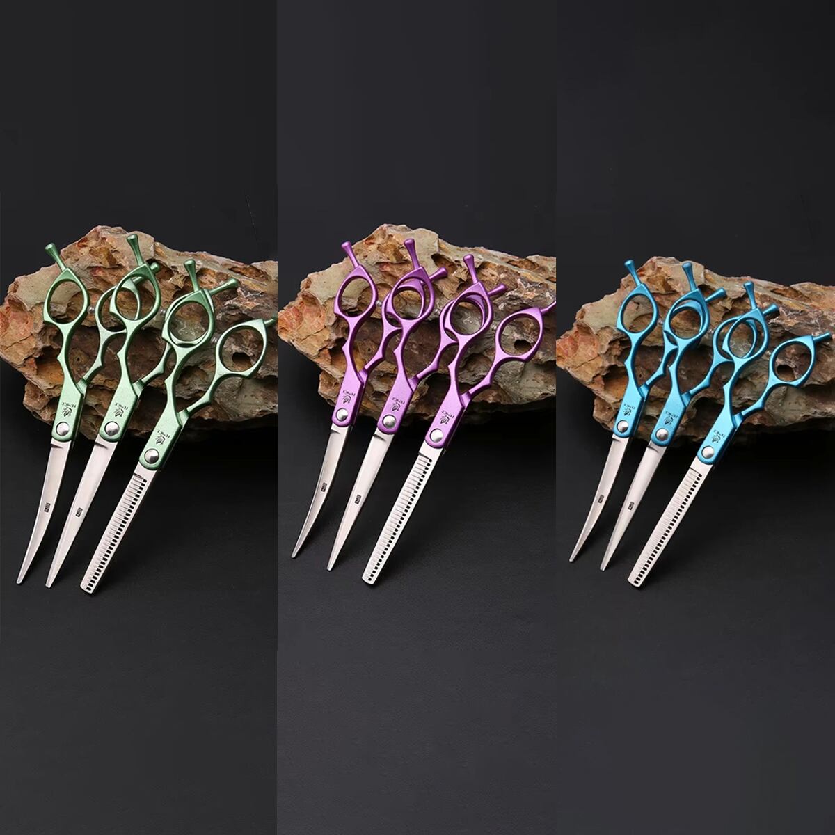 【3/21だけ緊急値下げ】6.5インチ セニングカーブシザー ストレートシザー カーブシザー セニングシザー 3本セット 6.5インチ
