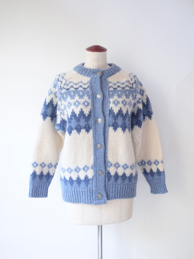80s Norway fairisle knit cardigan