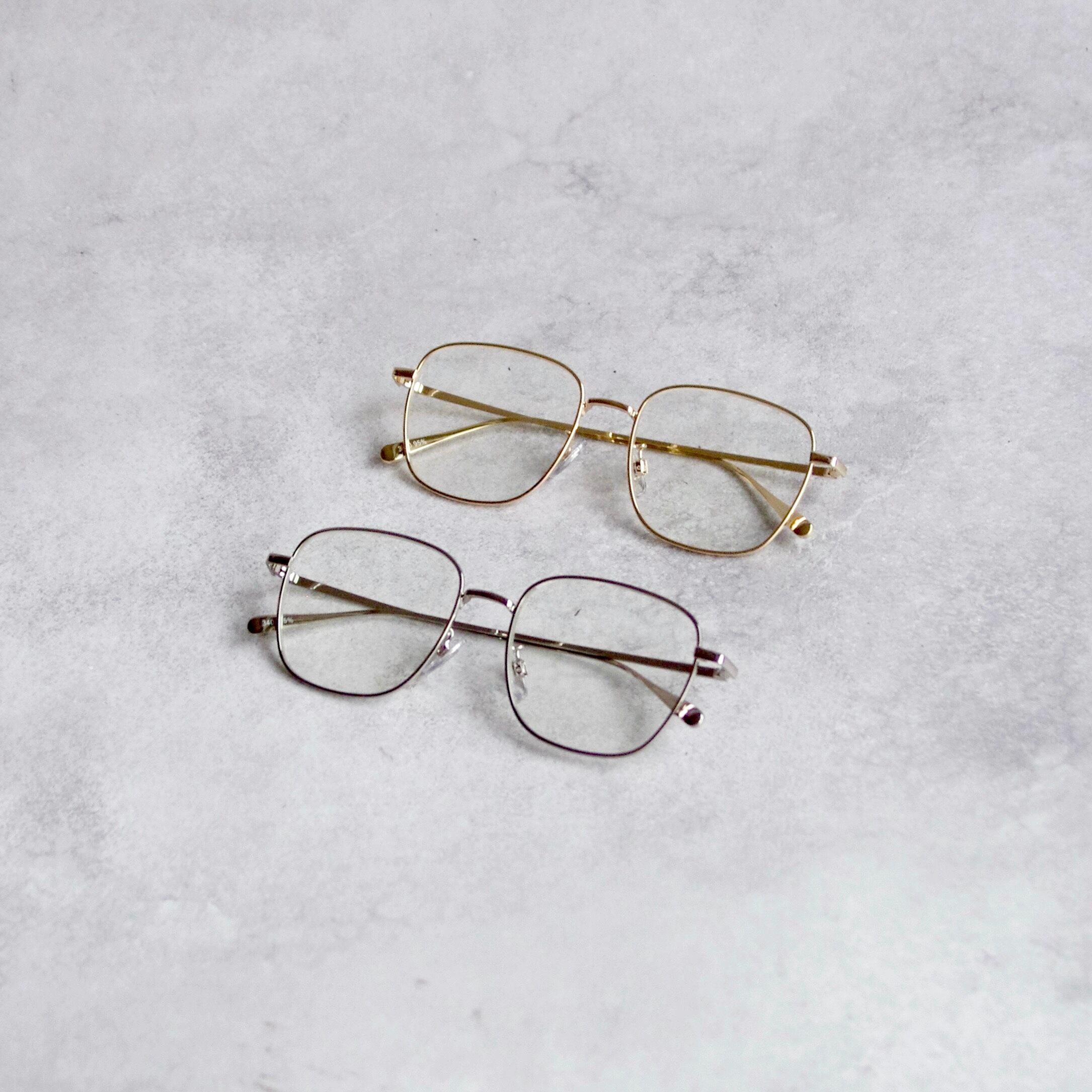 【SELECT】スクエアメタルフレーム 34-00 おしゃれ クラシック スクエア 四角 だてめがね 伊達眼鏡 クリアレンズ レディース メンズ