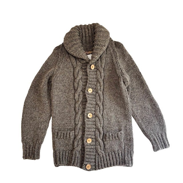 古着 アーバンリサーチドアーズ ペルー カーディガン クリーニング済み 厚手 グレージュ メンズ Mサイズ