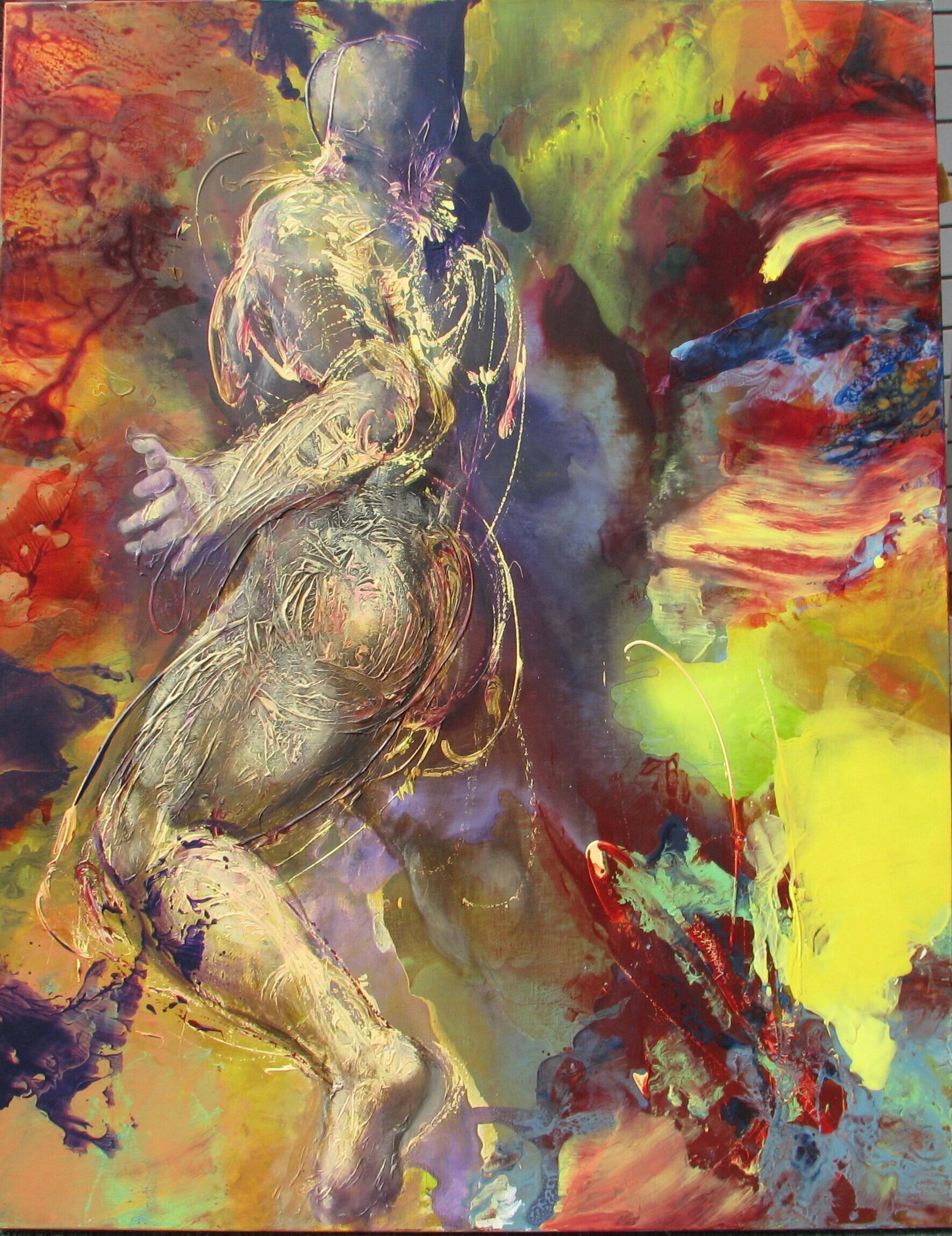 現代作家,大澤哲郎「神々の逃走-騒擾のディオニュソス　to-494」F80号アクリル 現代作家,大澤哲郎「神々の逃走-騒擾のディオニュソス to-494」F80号