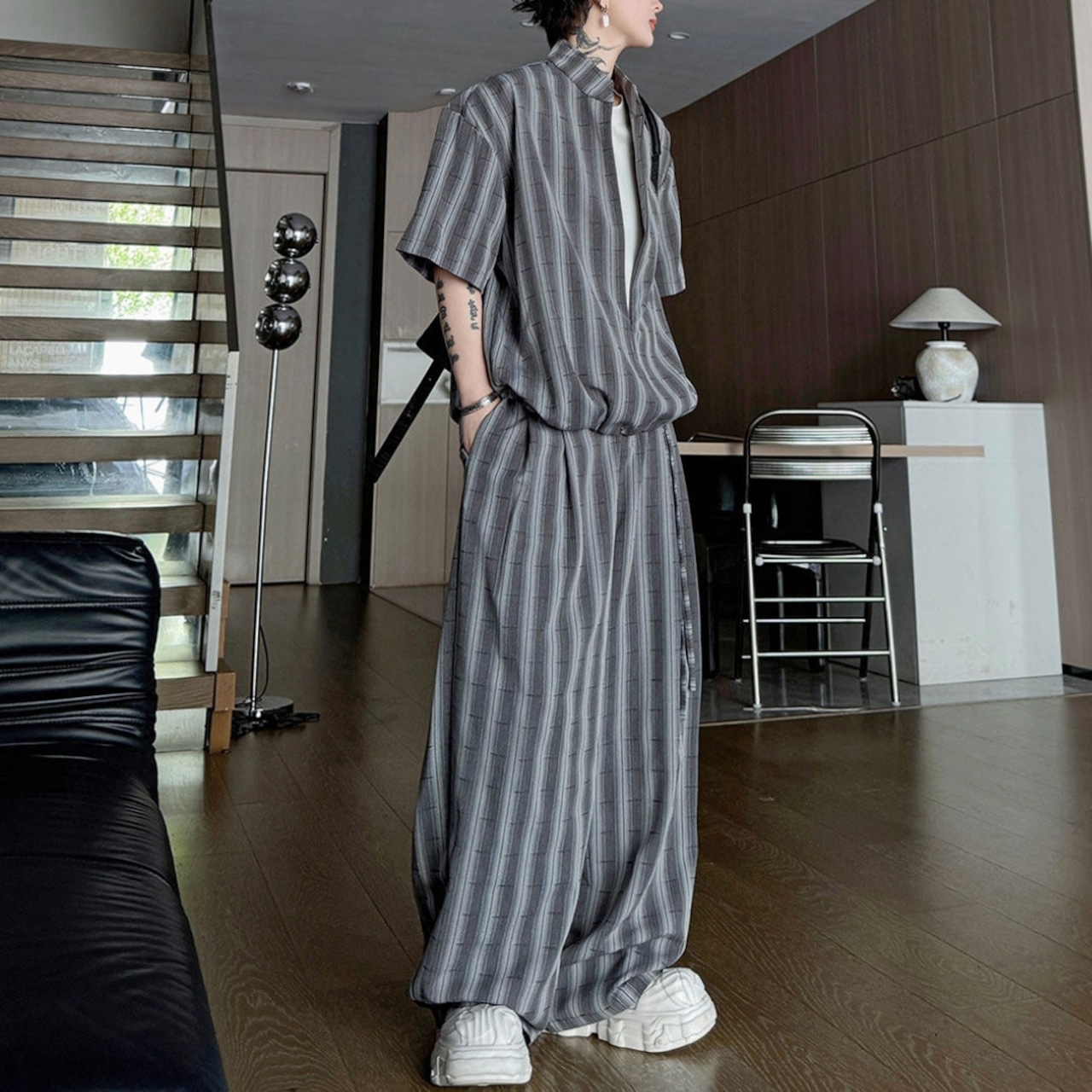 Vertical Stripe Short Sleeve Set up TB2408・画像6
