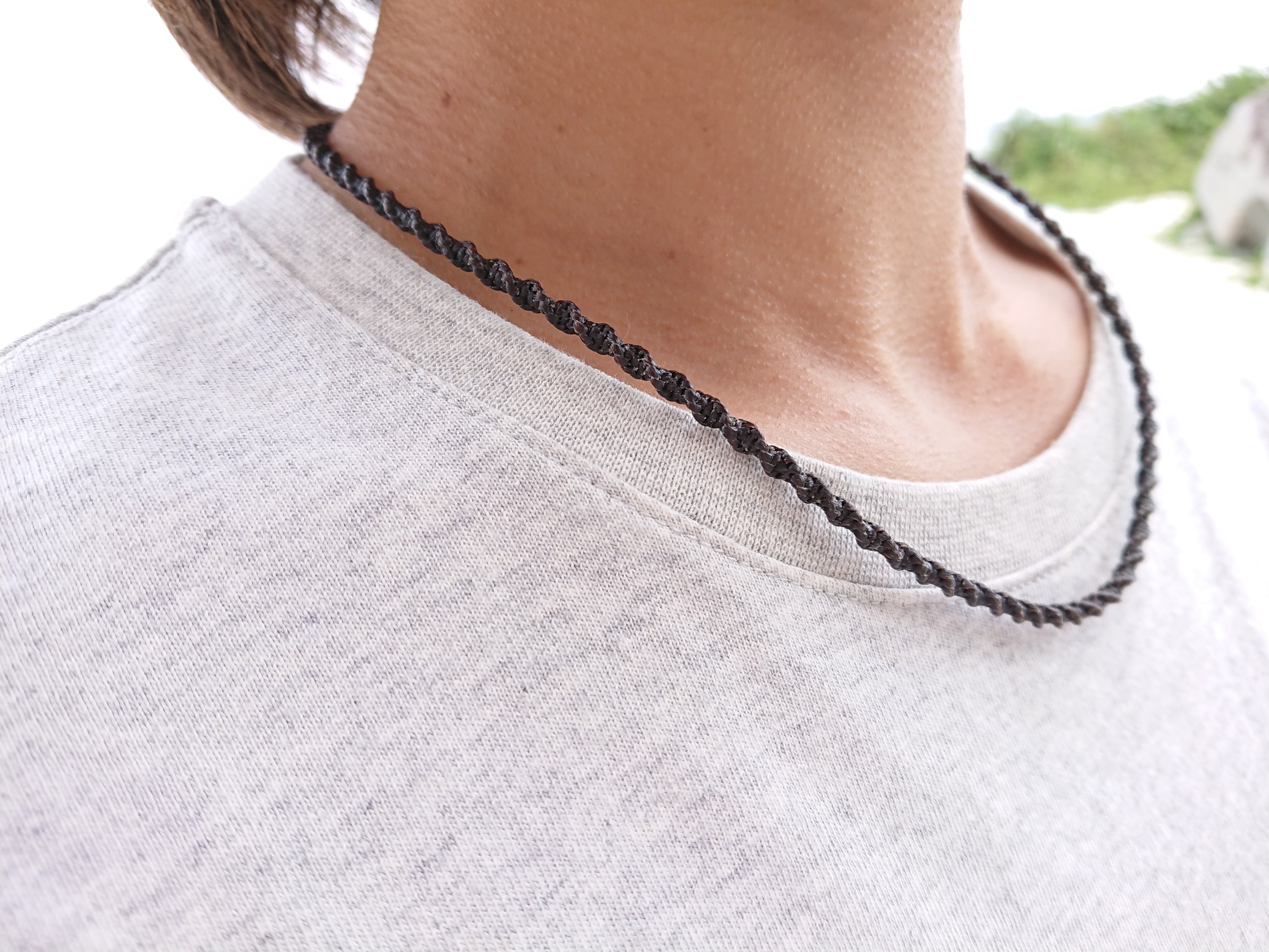 マクラメネックレス紐 《ねじり結び》 | KiKi natural handmade