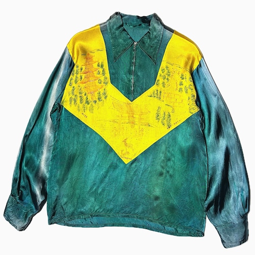 Vintage 50's "JAPAN" Pullover Satin Souvenir Shirt