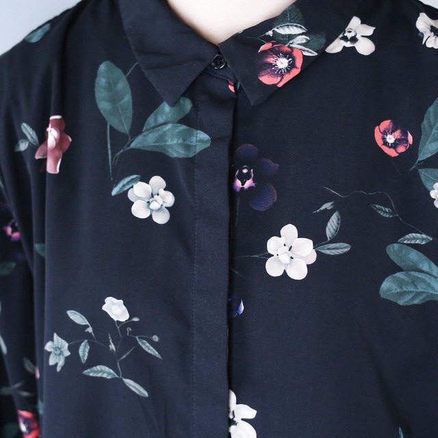 flower art pattern fry-front minimal mode shirt