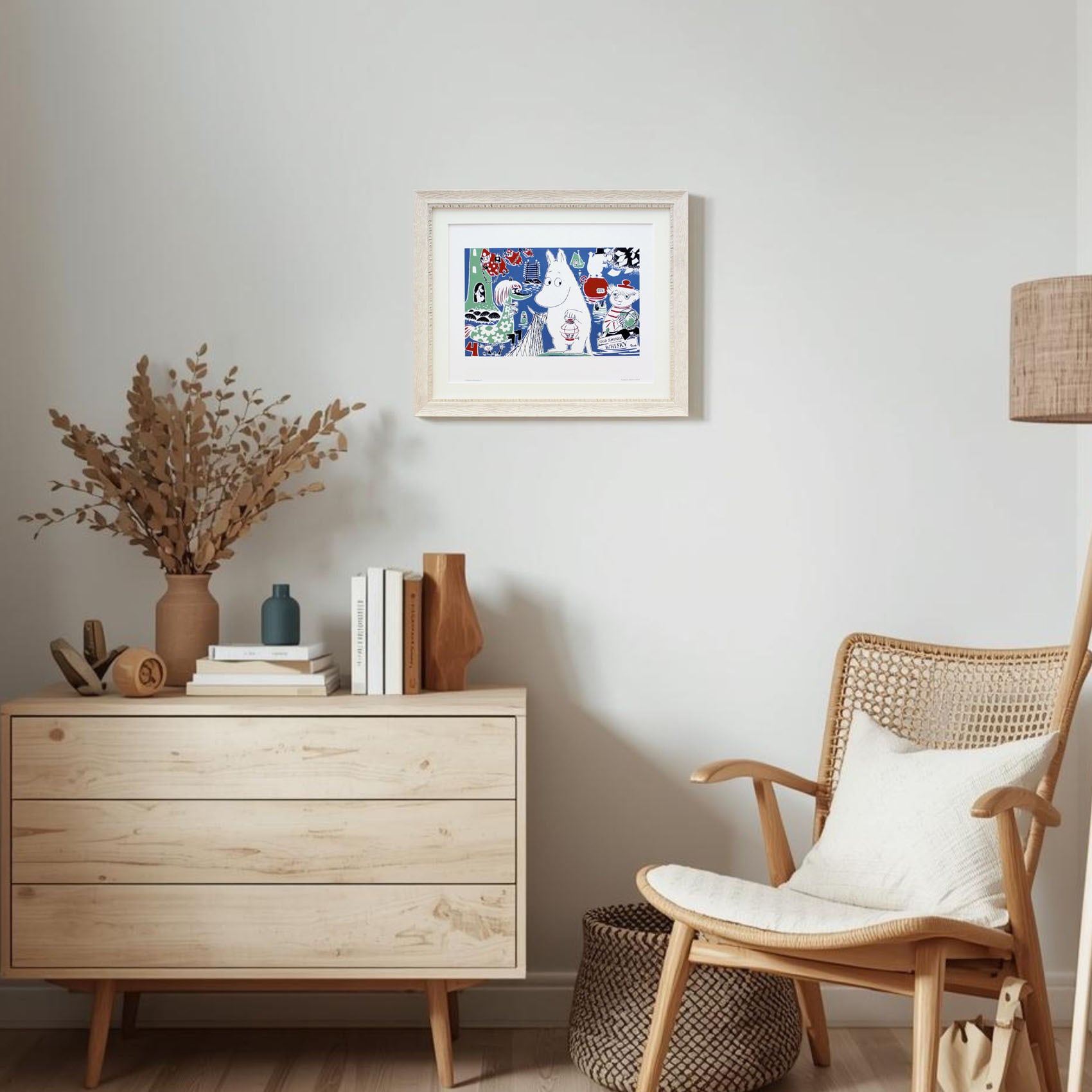 ムーミン 北欧 Putinki「ムーミントロール 4」送料無料 フレーム選択可能 展示用フック付アートポスター 絵画 インテリア アート