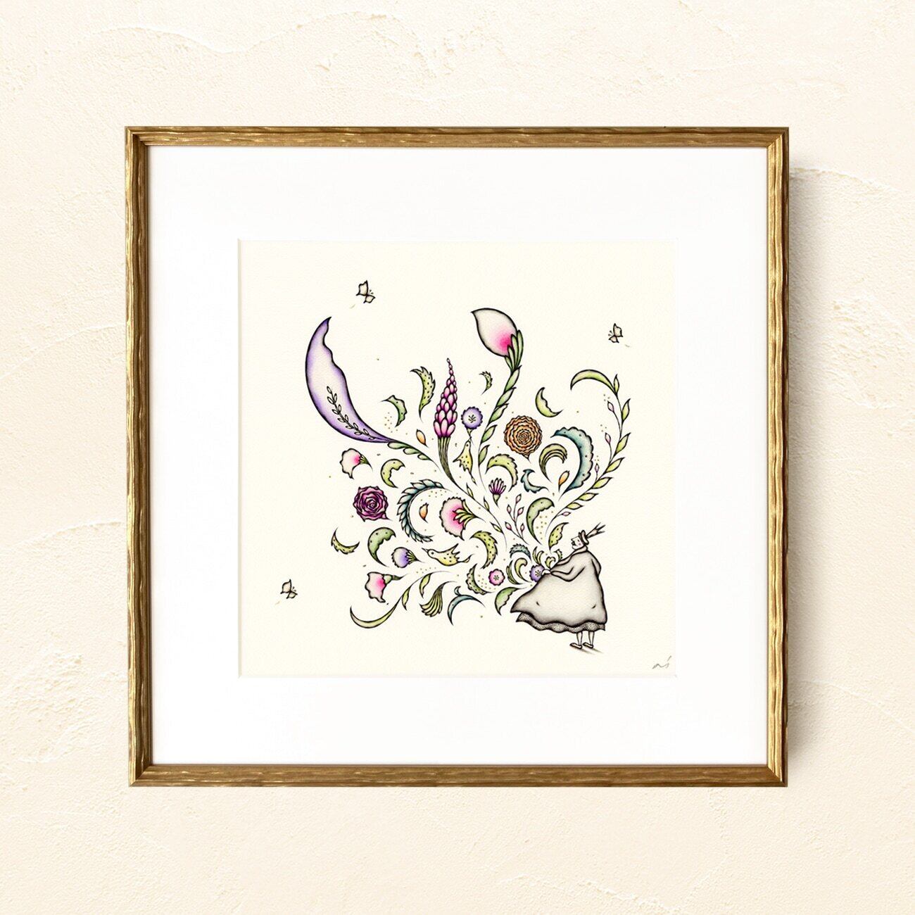 特注額縁 原画【 おくりもの 】large size ver.