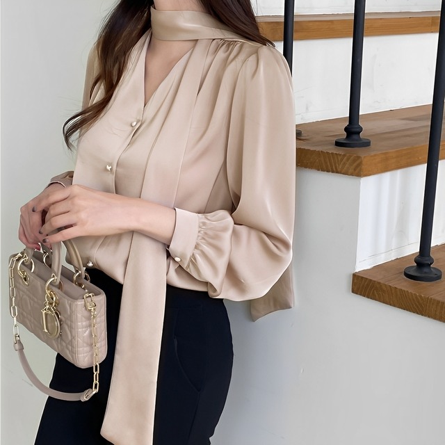 エレガントボウタイブラウス／3col　M01777