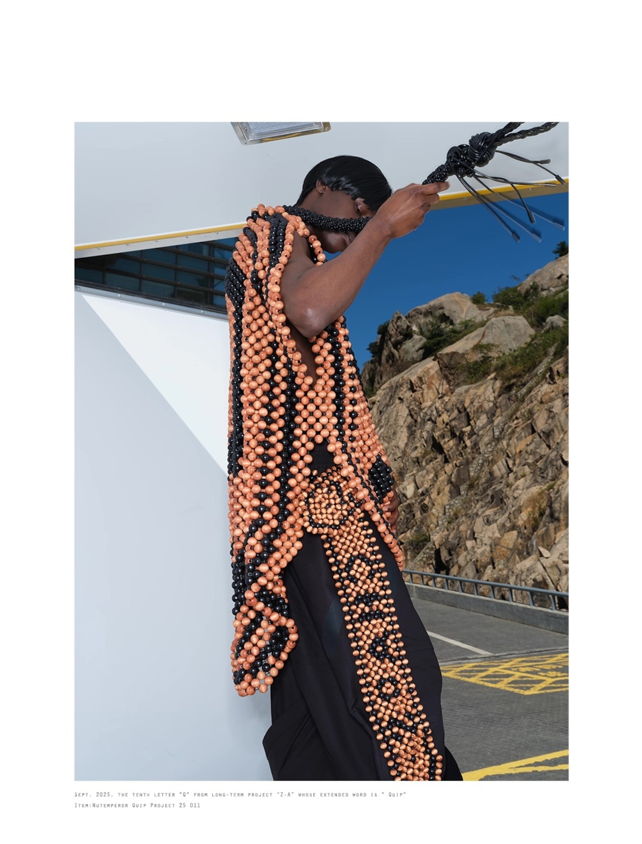 NUTEMPEROR Quip Project 011 Hand-Beaded Wood Belt