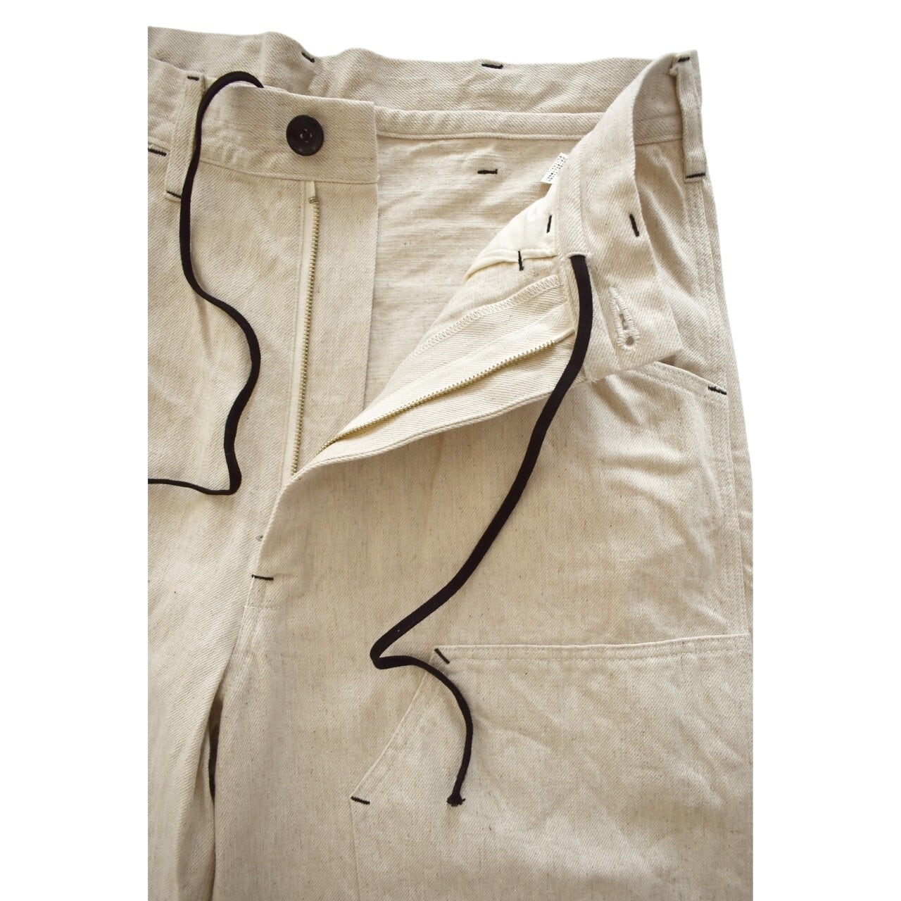SOWBOW 蒼氓 ペインターパンツ デニムリネン ナチュラル Size2 SOWBOW / 蒼氓DOUBLE KNEE PAINTER PANTS 10oz. C/LI DENIM - ソウボウ