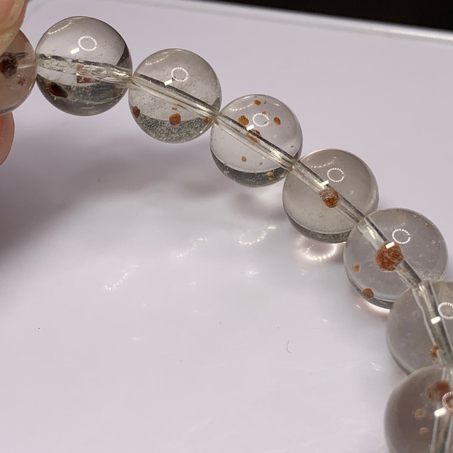 美☆天然ガーネットインクォーツブレスレット