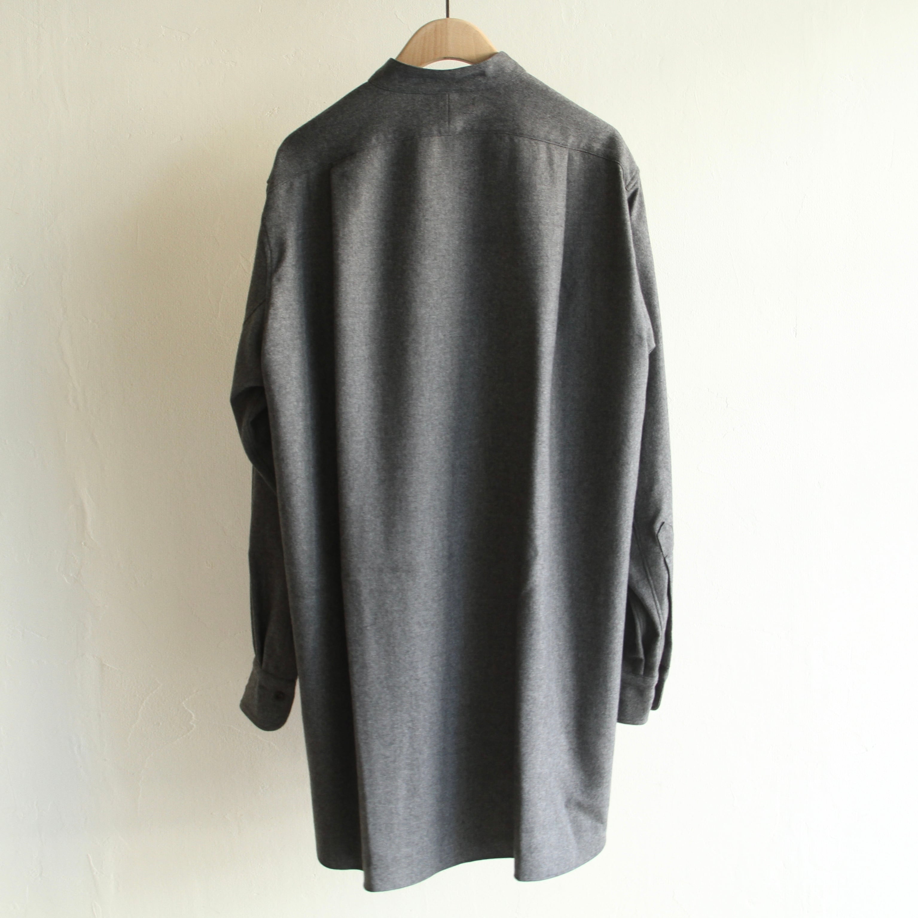 MAATEE&SONS【 mens 】wool saxony band collar shirts | Terminal