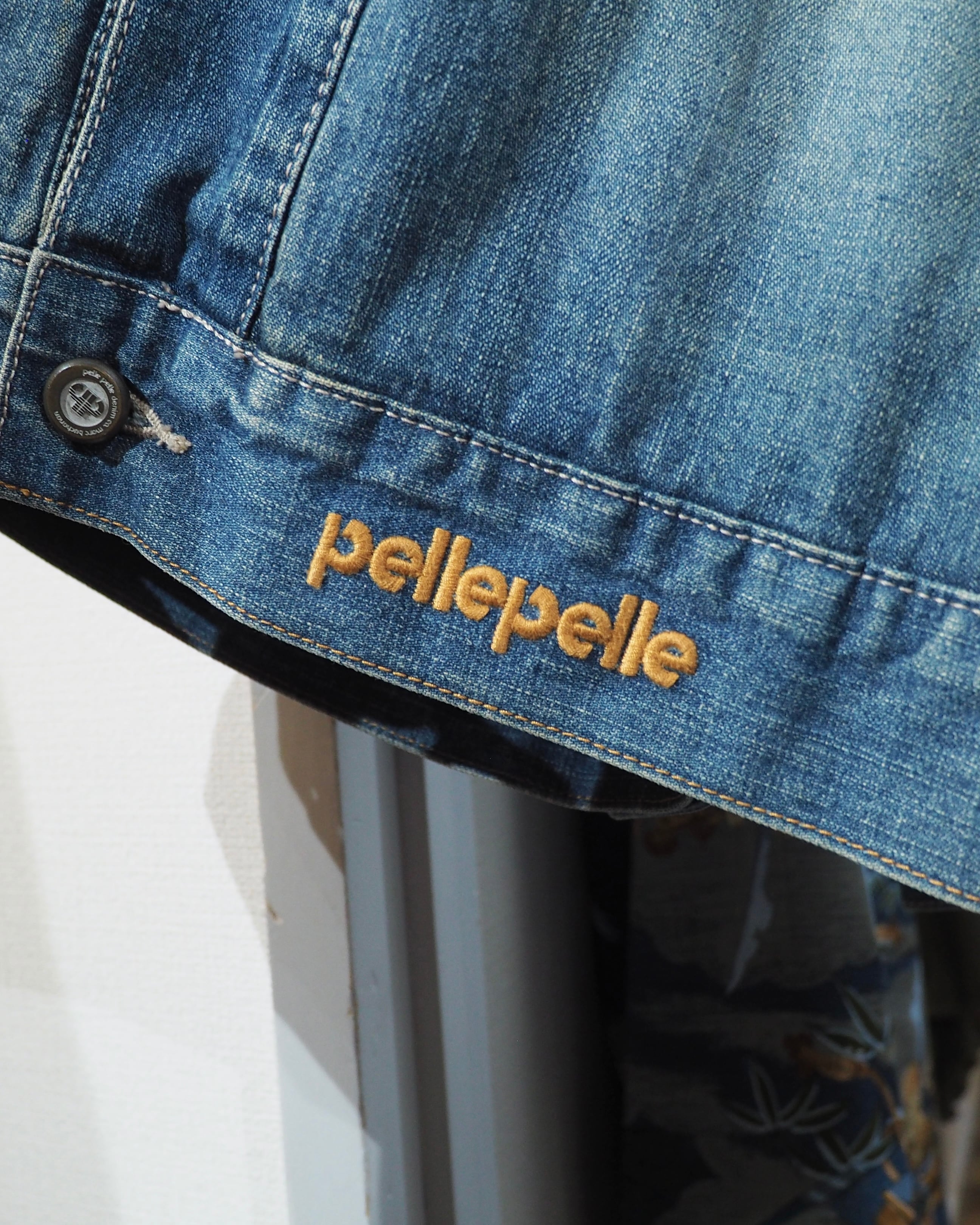 1990s " pellepelle " Special Rebuiling Over silhouette vintage Denim jacket