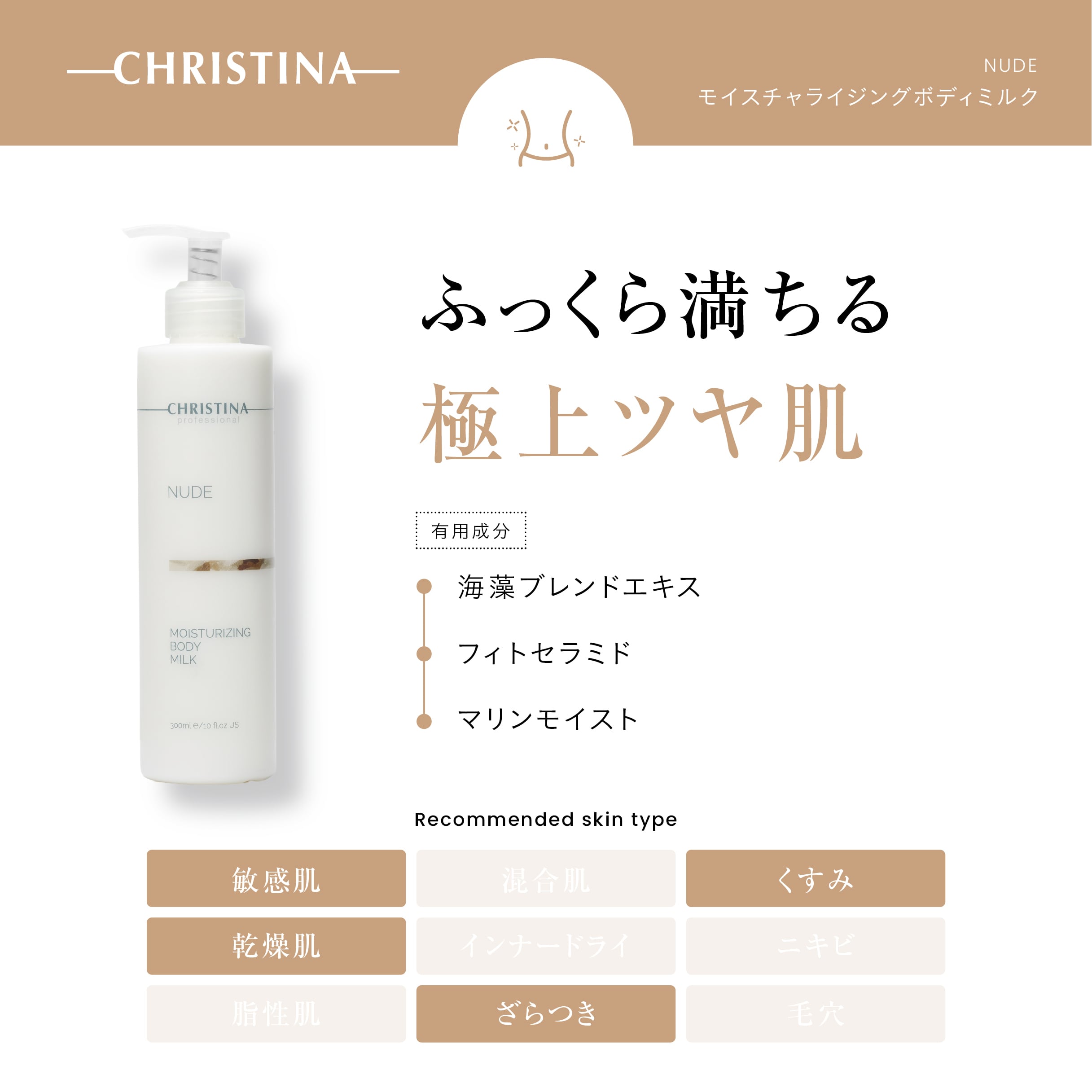 CHRISTINA】モイスチャライジングボディミルク 【NUDE】 | BEAUTE SHOP