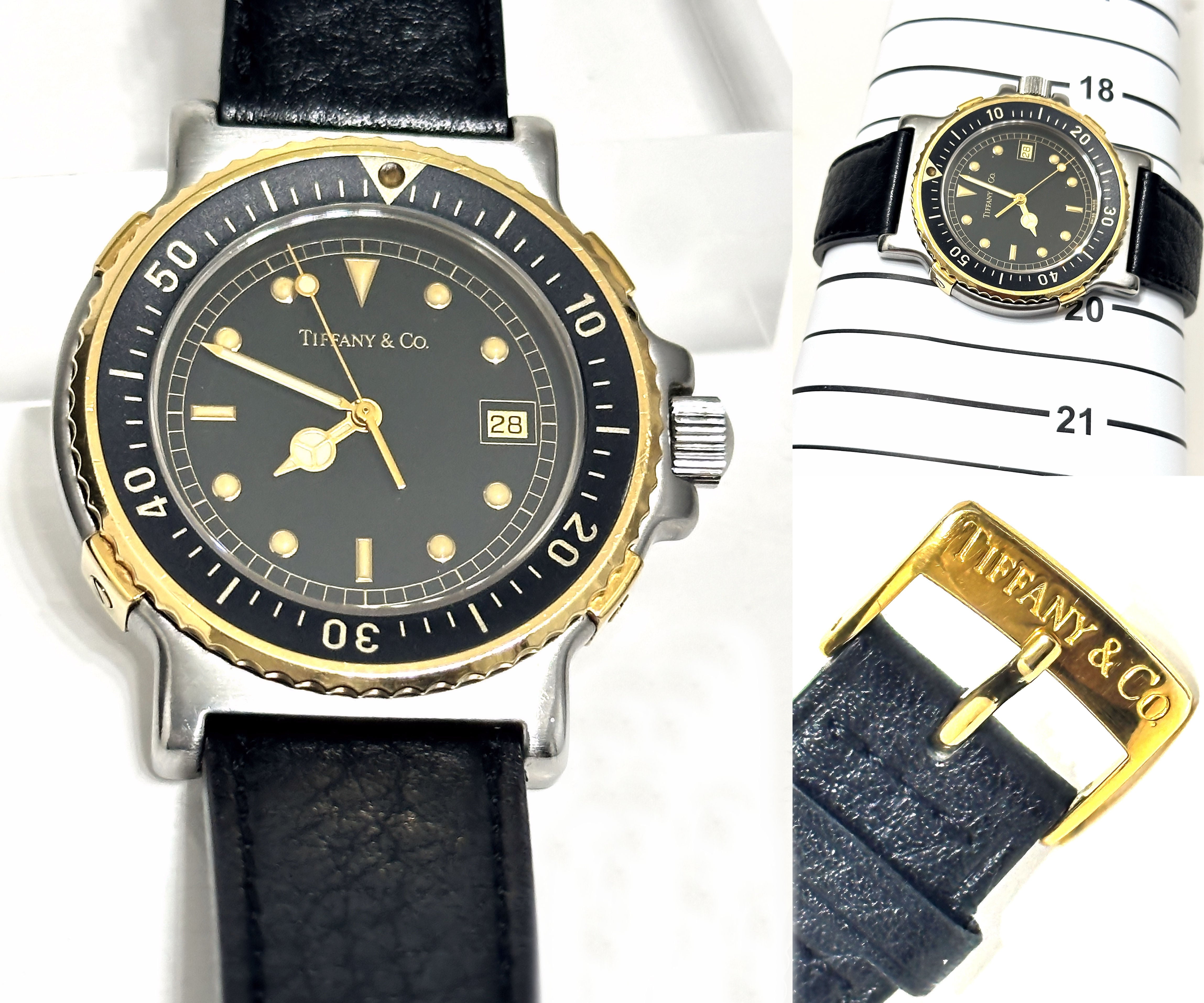 TIFFANY ティファニー ダイバー デイト ブラック 38mm 18K YG SS K18