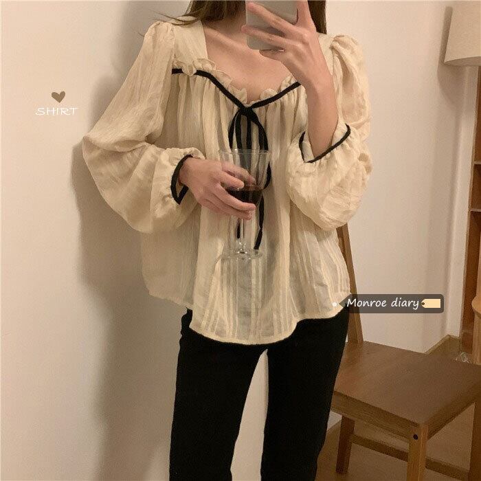 スタンダードレースシャツ レディーススタイルショートシフォン レトロ モンロー38927734939