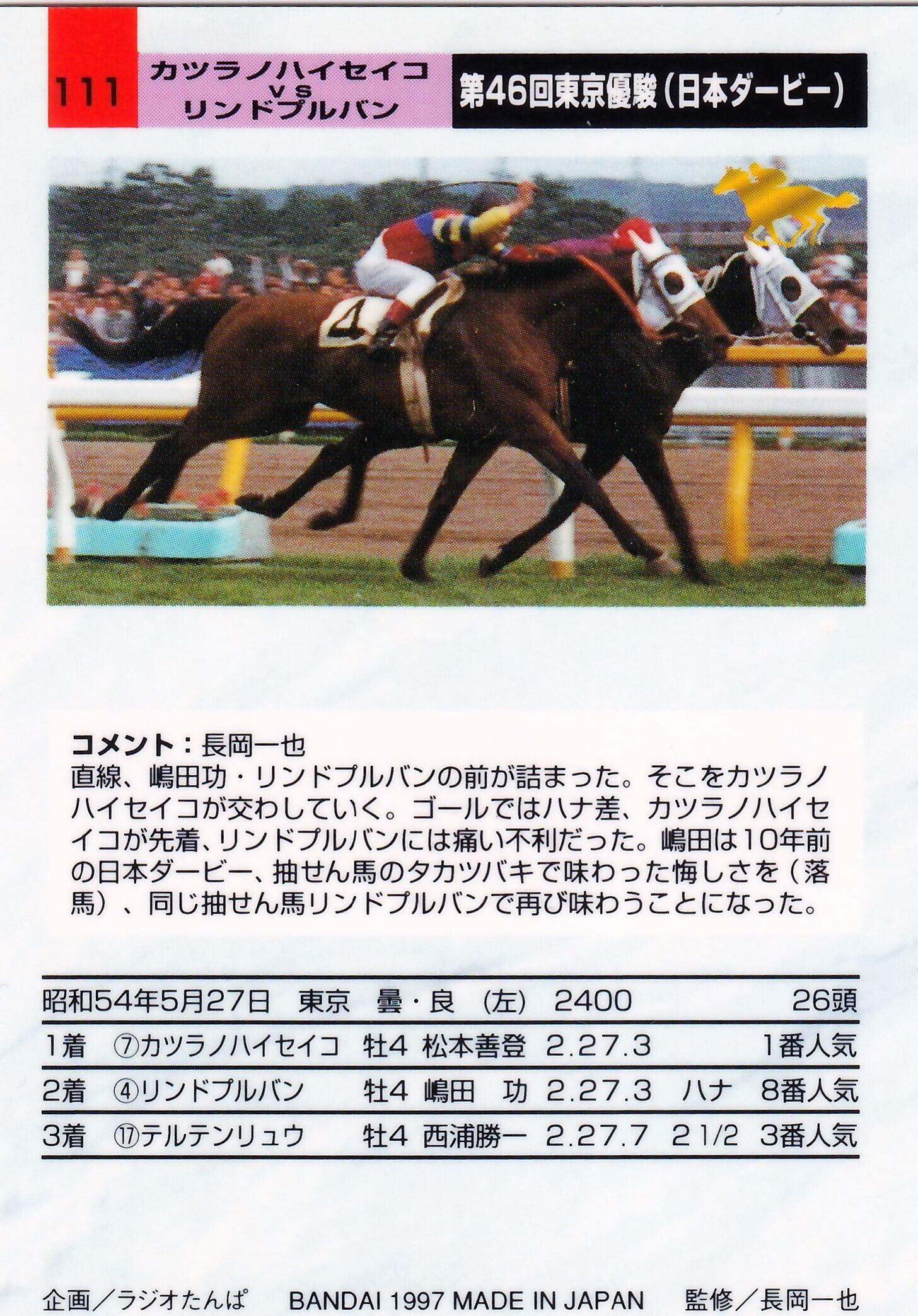 カツラノハイセイコvsリンドプルバン：第46回東京優駿(日本ダービー