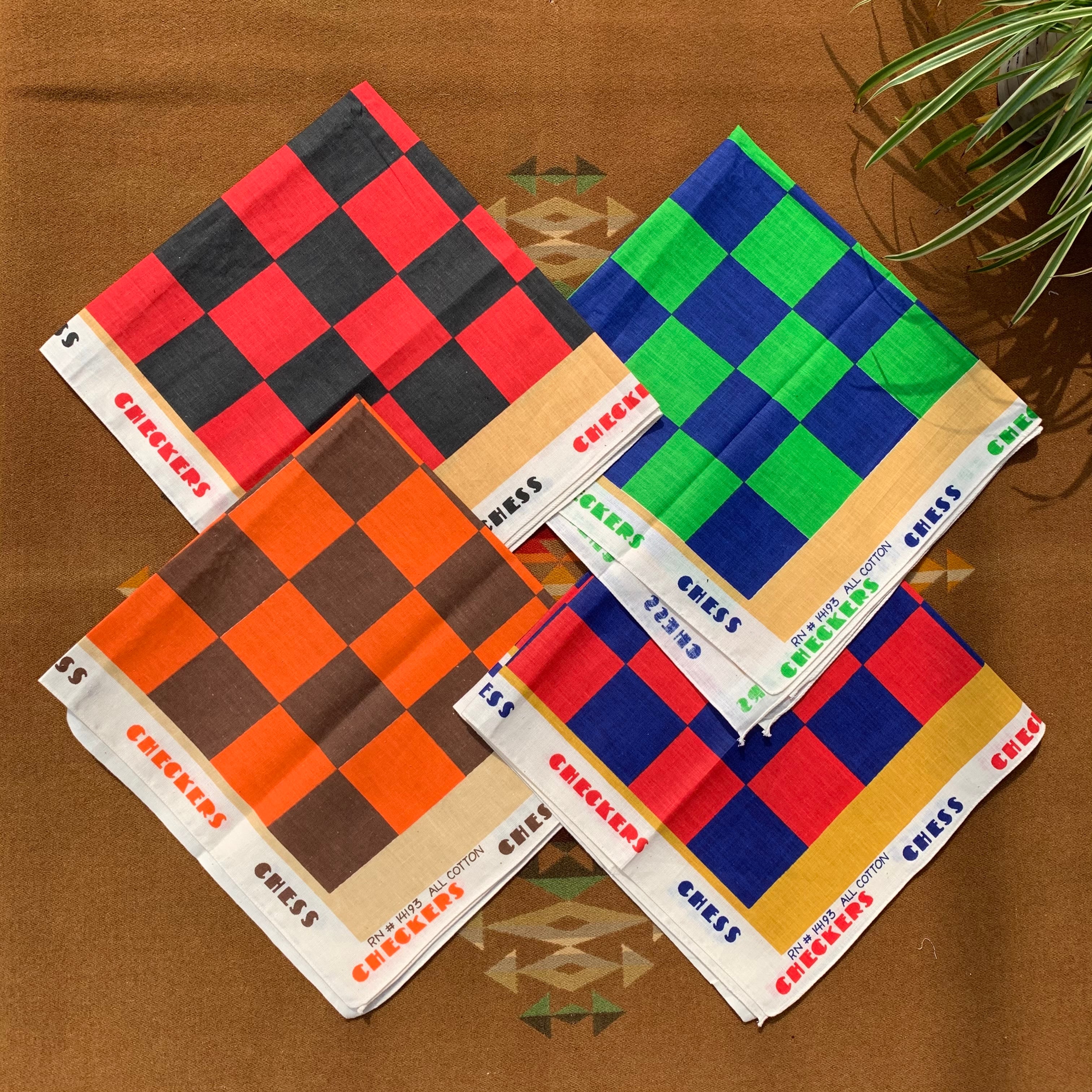 1960-70s Deadstock “Checkers Chess Bandana” | Rei-mart powered by BASE