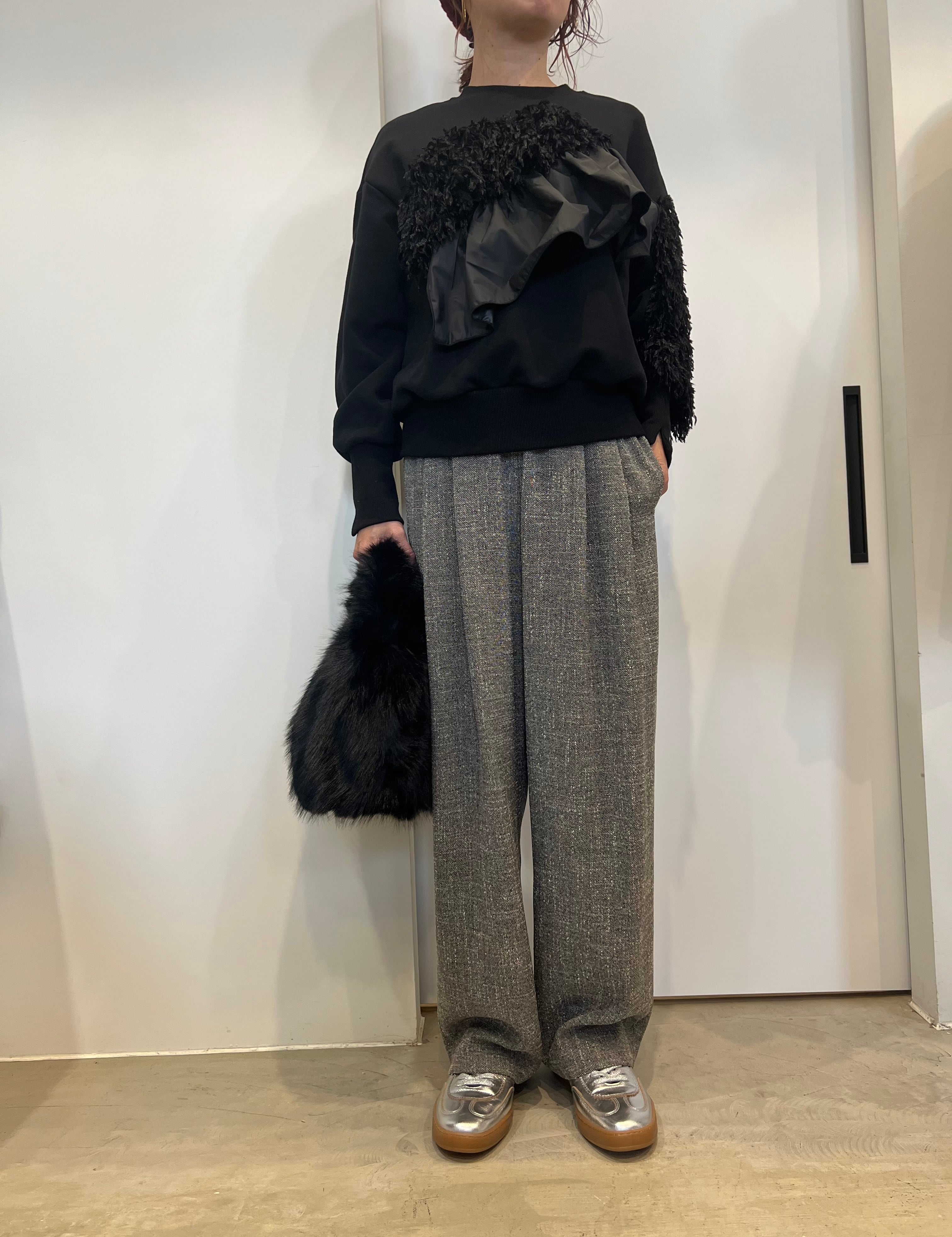 【PASSIONE】セットアップ可 ツイードライクツータックパンツ 536609