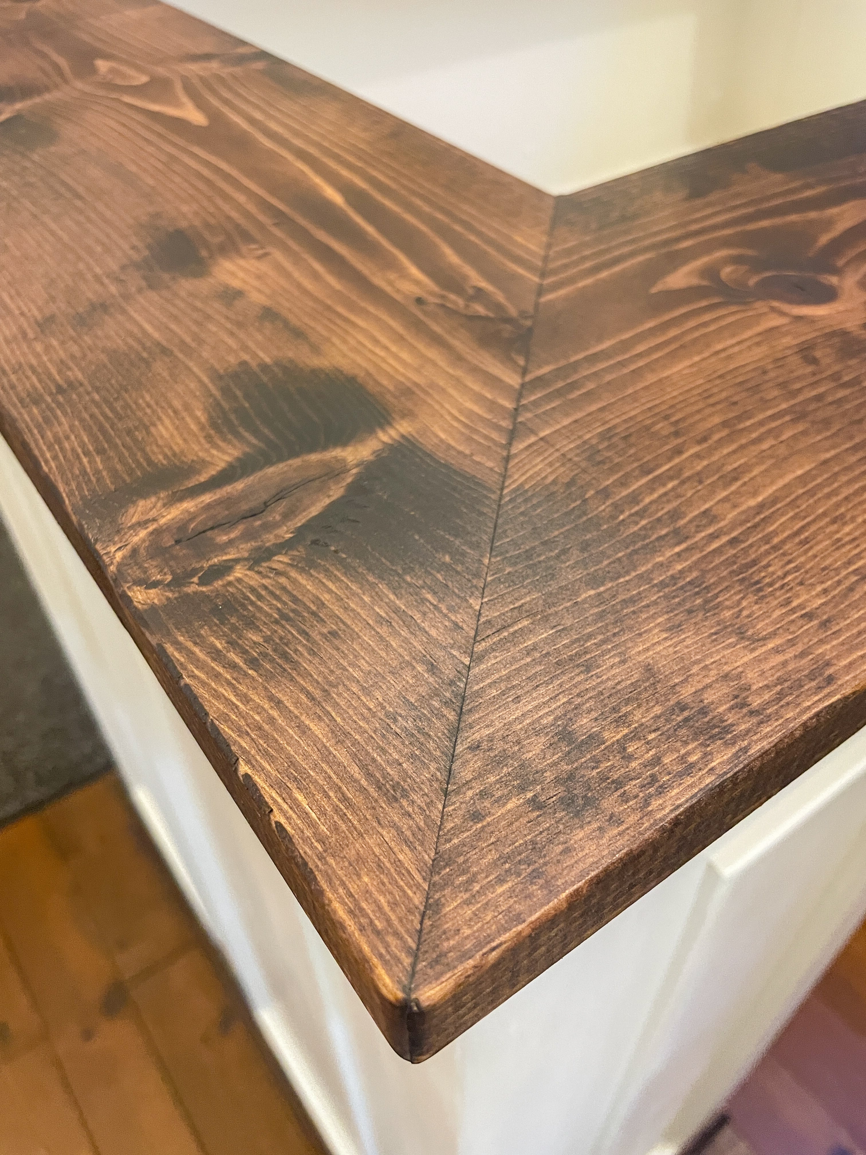 美容室向けL字カウンター80 （荷物棚付き・目隠しL字型レジカウンター