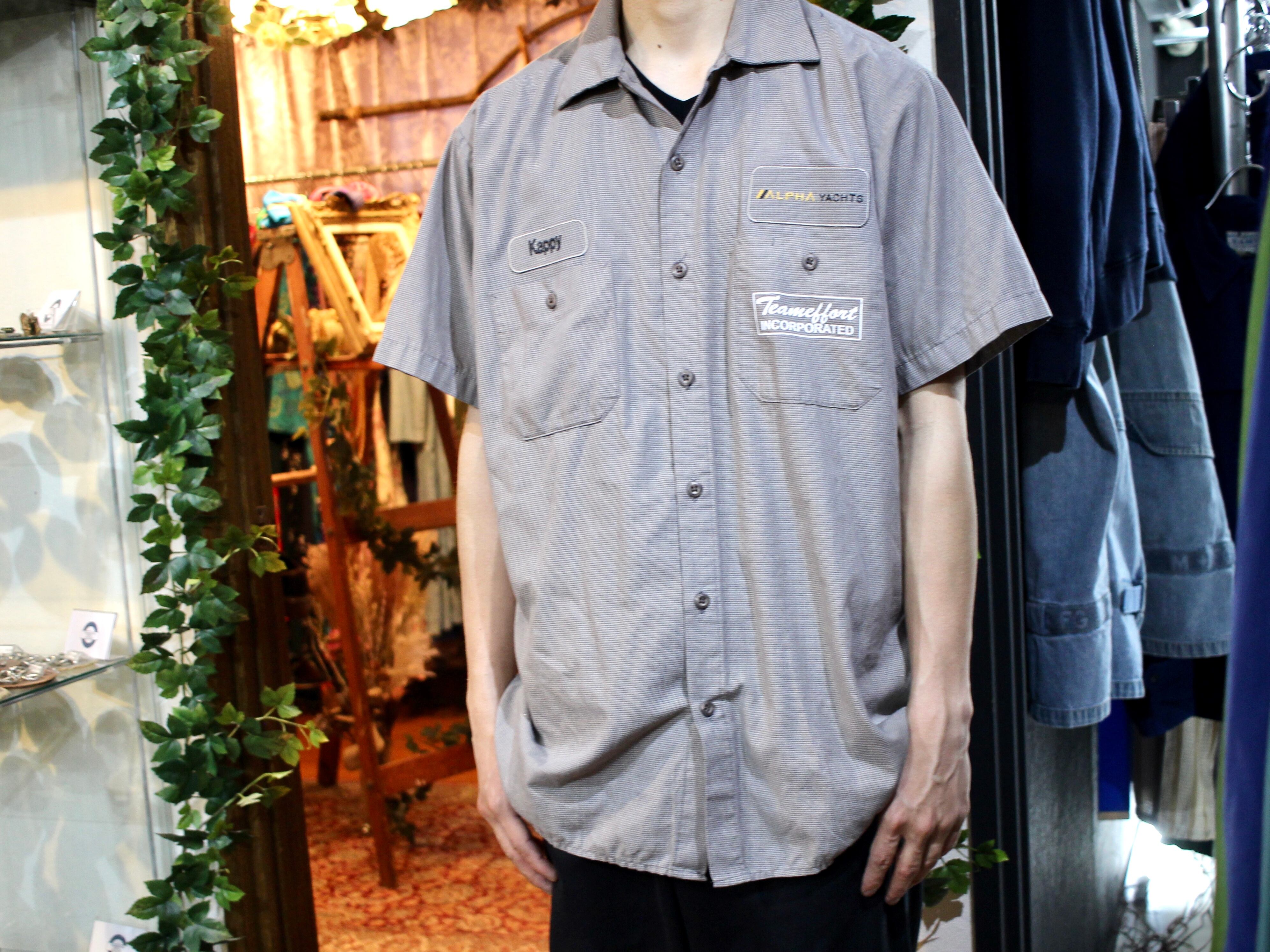 CHINO S/S WORK SHIRT(NAVY)【ケボズ keboz  】