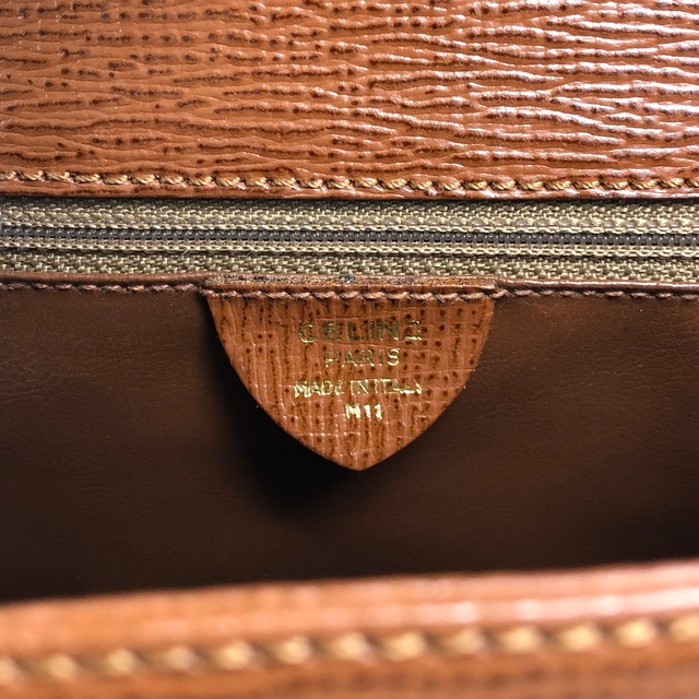 CELINE セリーヌ ショルダーバッグ ブラウン ガンチーニ レザー 2way ミニバッグ vintage ヴィンテージ オールド er5nhw