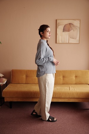 French Linen Wide Easy Pants