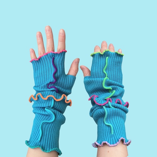 【solmu × HITOTSUDAKE】arm warmer（turquoise）