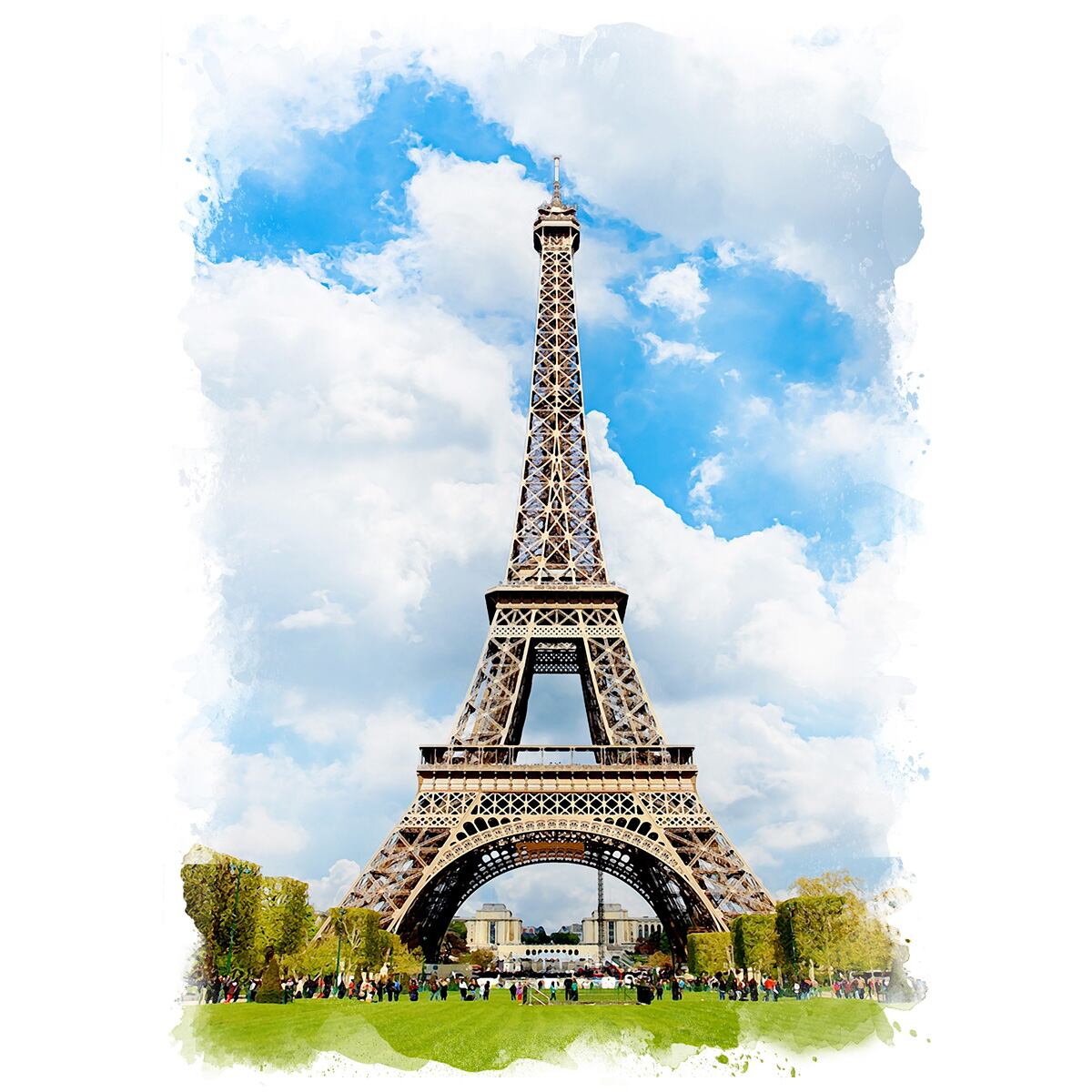 パリの街並み 油彩画 エッフェル塔 2セット （パリの風景画 小さな絵画  