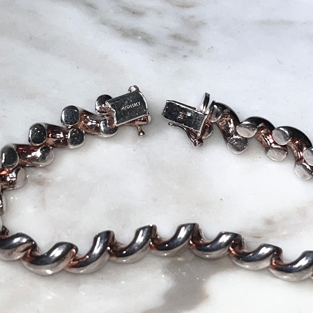 vintage silver screw chain bracelet