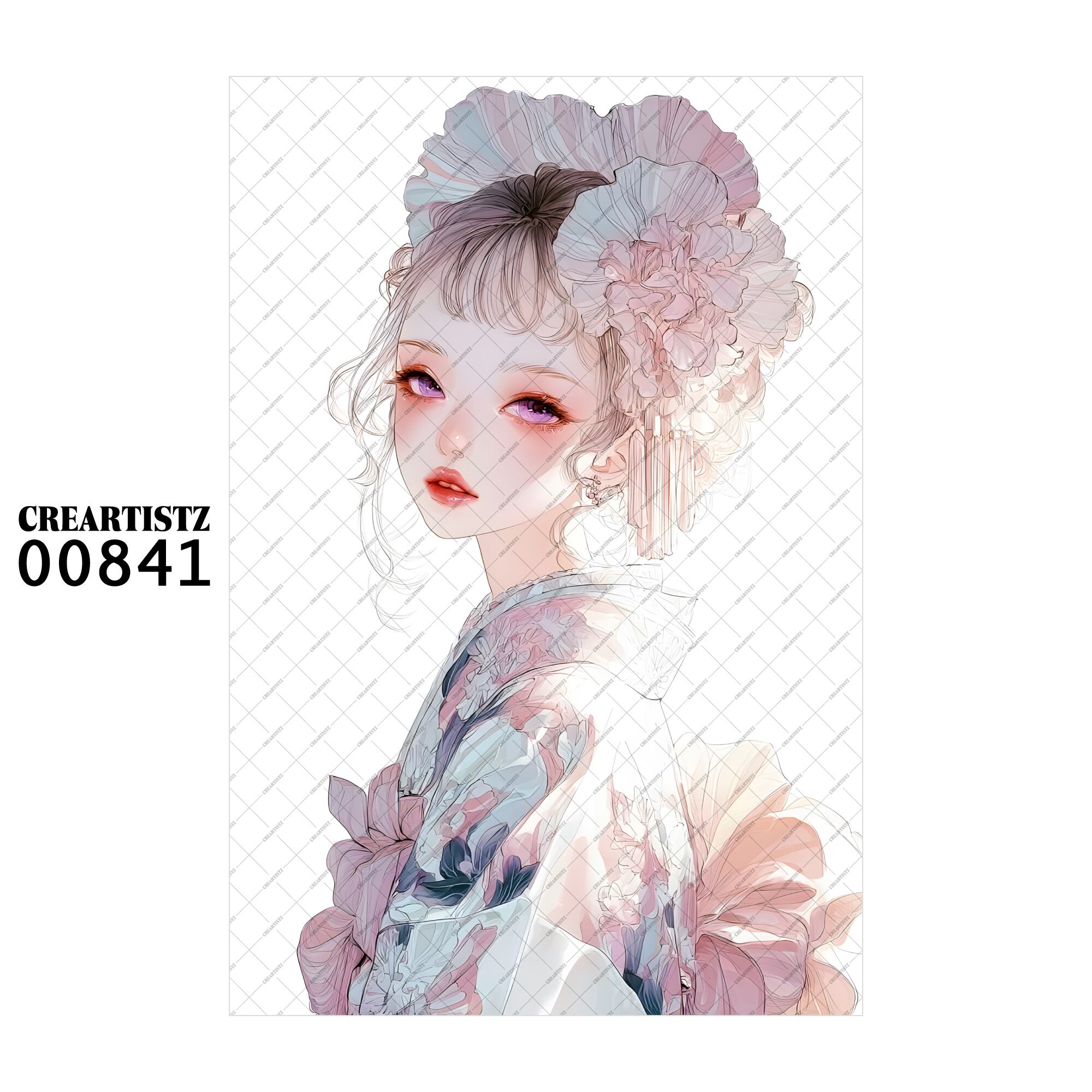 00841 ガール キュート オリジナル ペーパー/ステッカー 4枚セット CREARTISTZ
